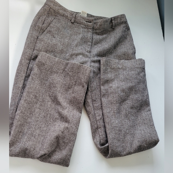 L.L.Bean Women's Herringbone Pants Size M Tall Brown - Picture 6 of 10